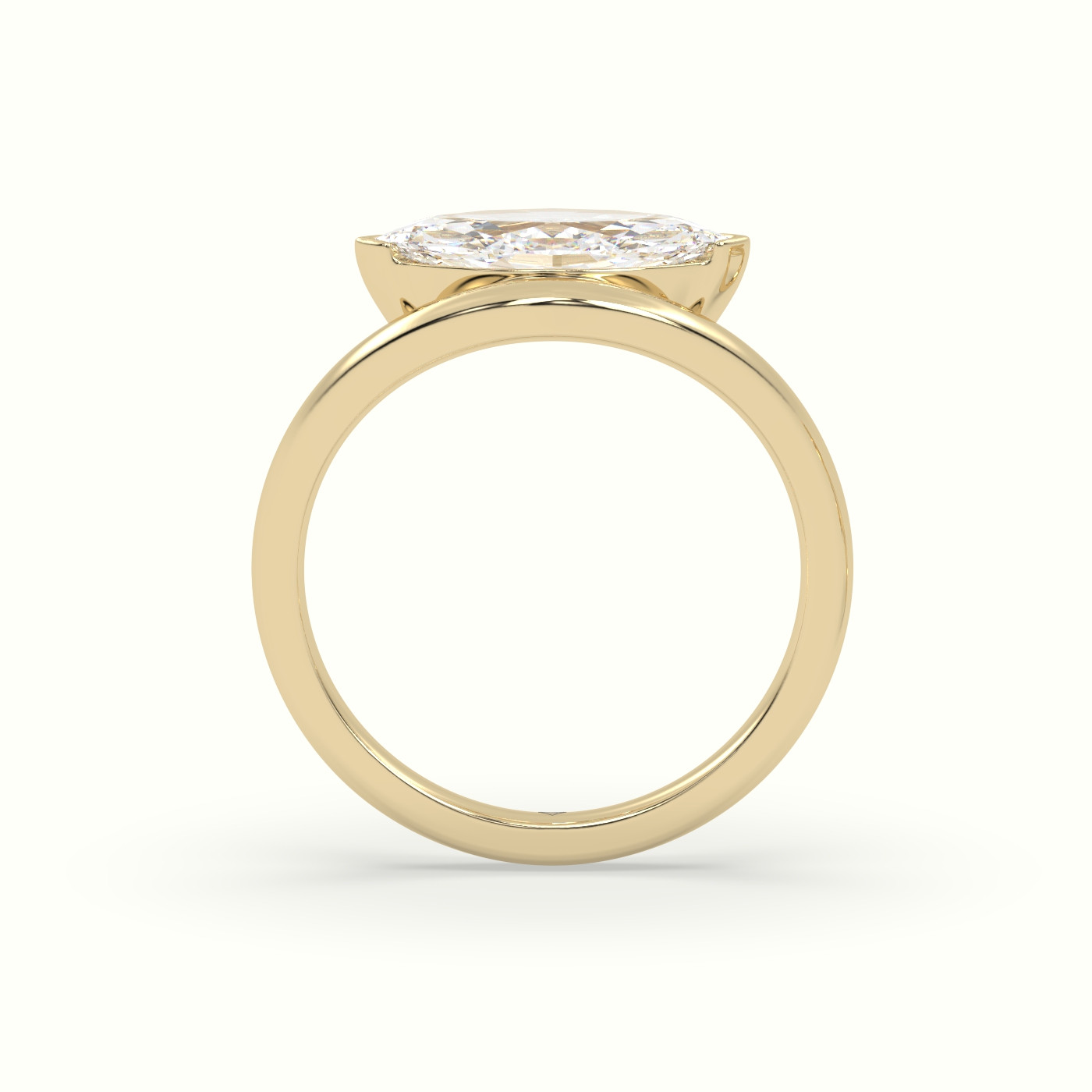10K Yellow Gold Marquise Diamond Solitaire Bypass Engagement Ring