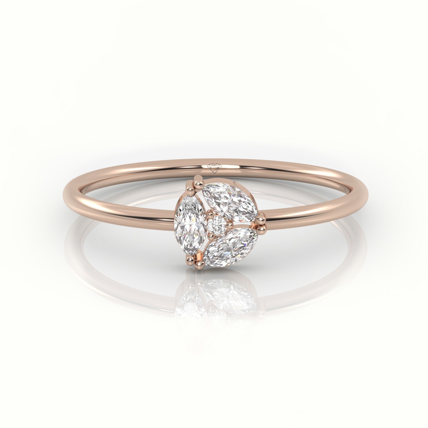 18K ROSE GOLD Round shape engagement  ring