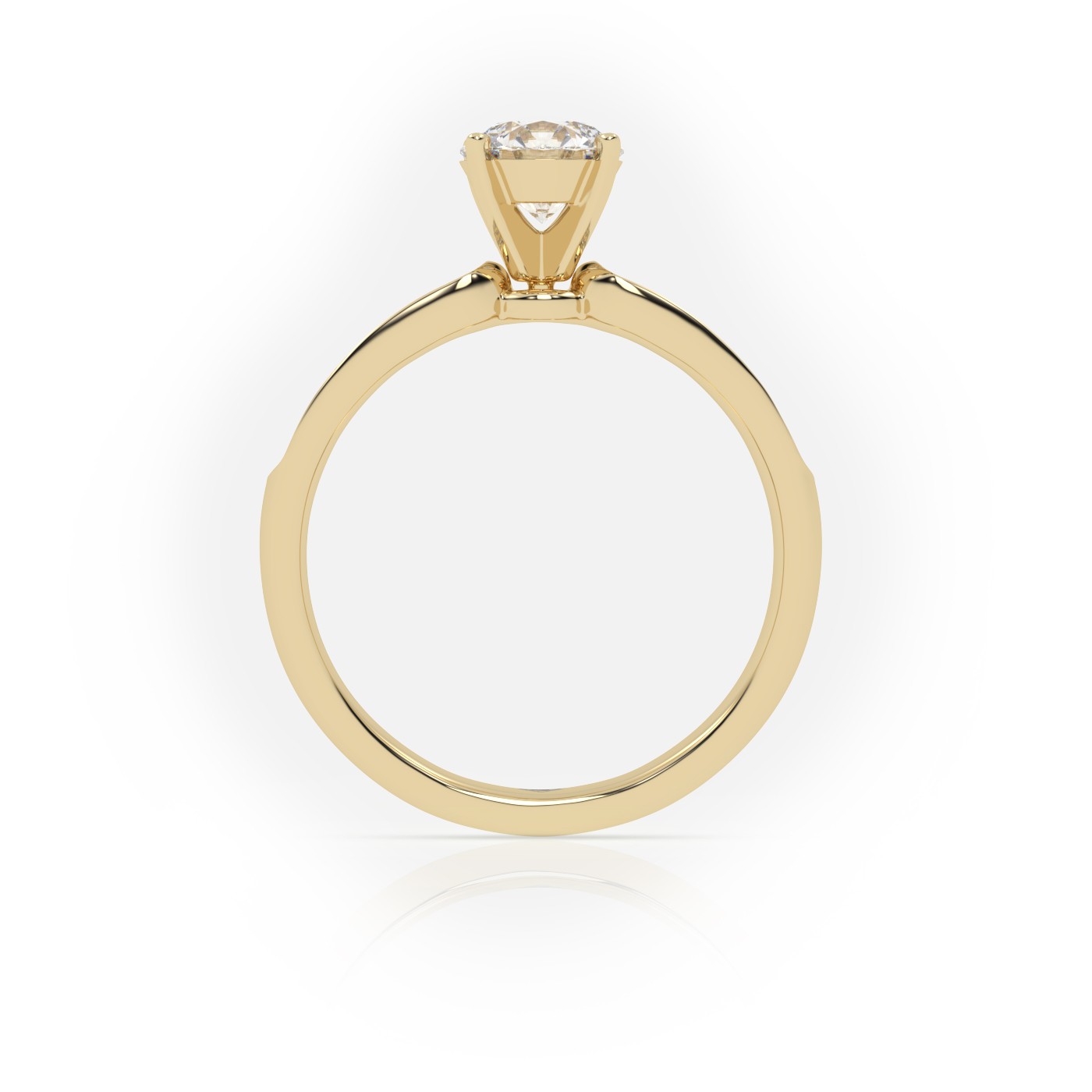 18K YELLOW GOLD 18K WHITE GOLD ROUND CUT 4 PRONGS CHANNEL SET ENGAGEMENT RING