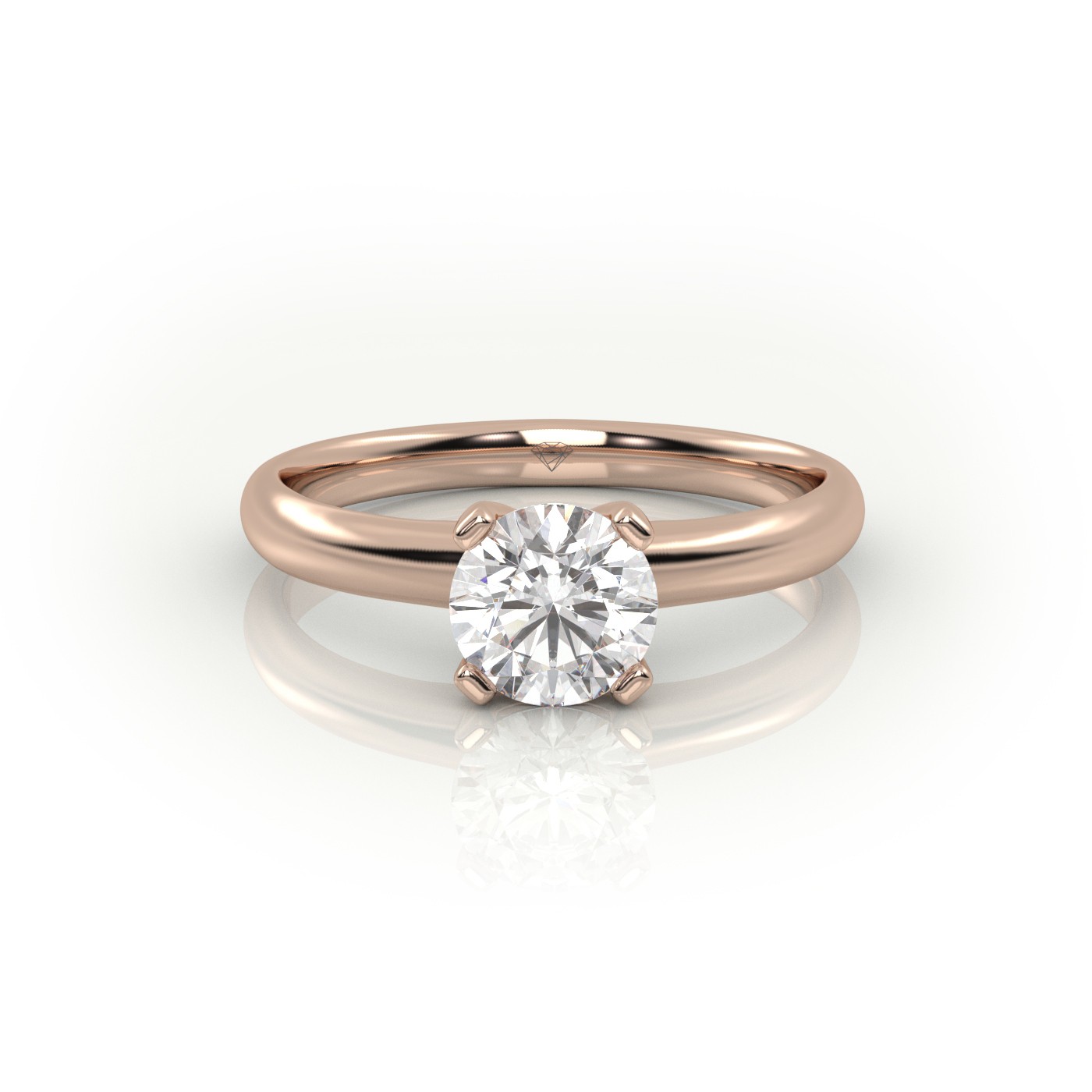 18K ROSE GOLD ROUND CUT 4 PRONGS SOLITAIRE ENGAGEMENT RING