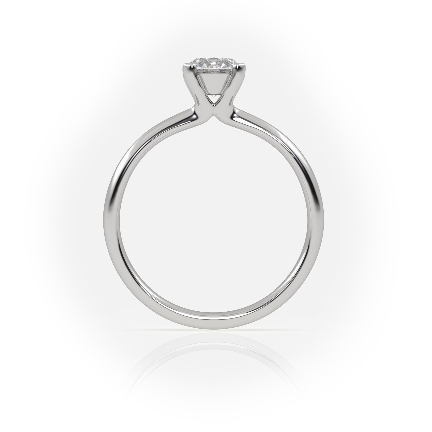 18K WHITE GOLD ROUND CUT 4 PRONGS SOLITAIRE ENGAGEMENT RING