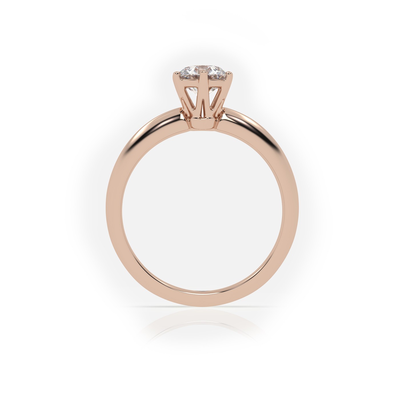18K ROSE GOLD ROUND CUT 6 PRONGS SOLITAIRE ENGAGEMENT RING