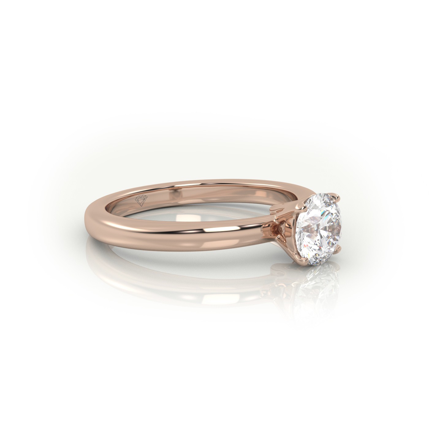 18K ROSE GOLD ROUND CUT 4 PRONGS SOLITAIRE ENGAGEMENT RING