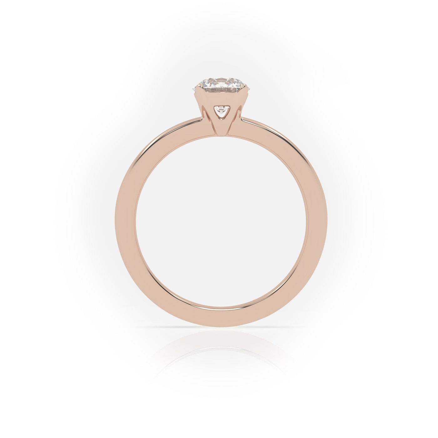 18K ROSE GOLD ROUND CUT 4 PRONGS SOLITAIRE ENGAGEMENT RING