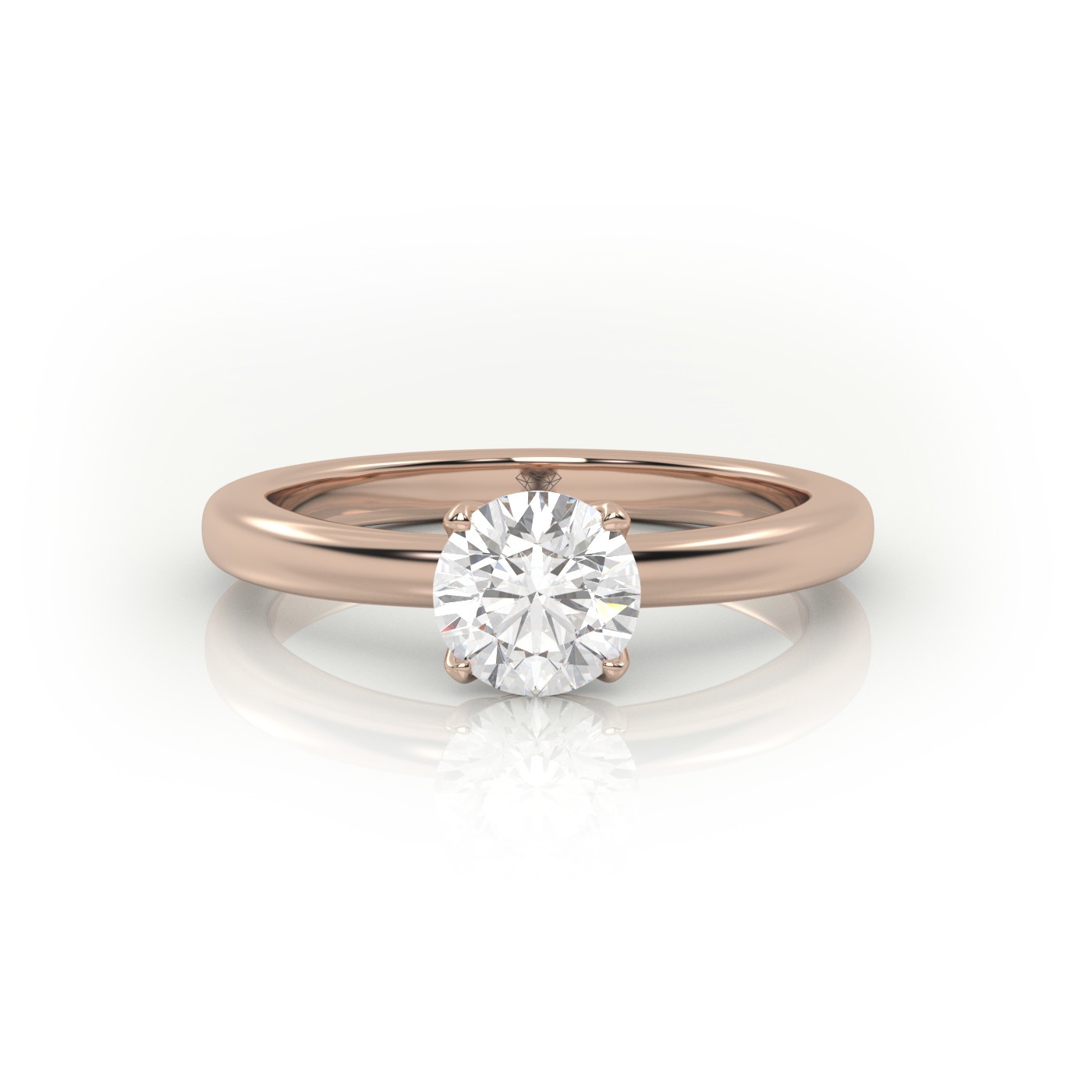 18K ROSE GOLD ROUND CUT 4 PRONGS SOLITAIRE ENGAGEMENT RING