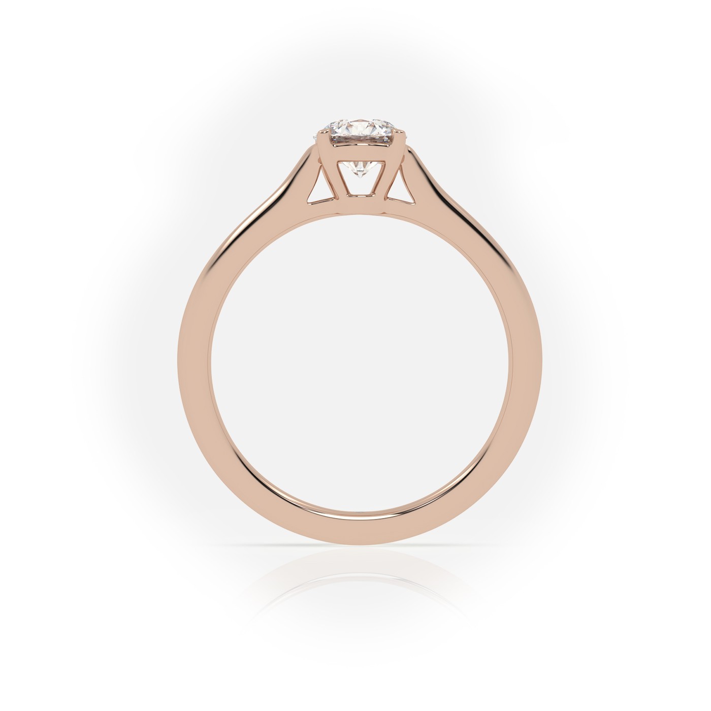 18 Karat Rose Gold Round Cut Solitaire Engagement Ring