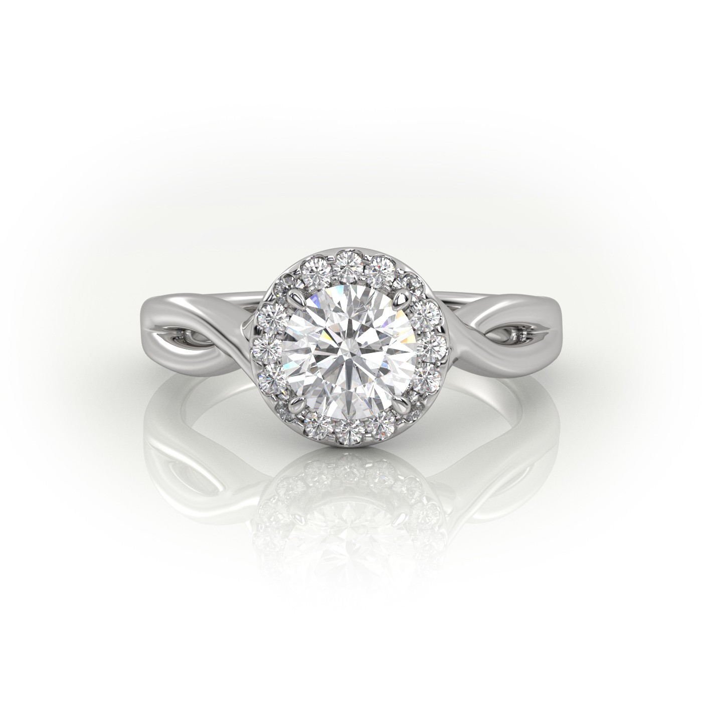 Ring Style - Solitaire Engagement Ring with Cut-Out Matching Wedding B -  Aurora Designer