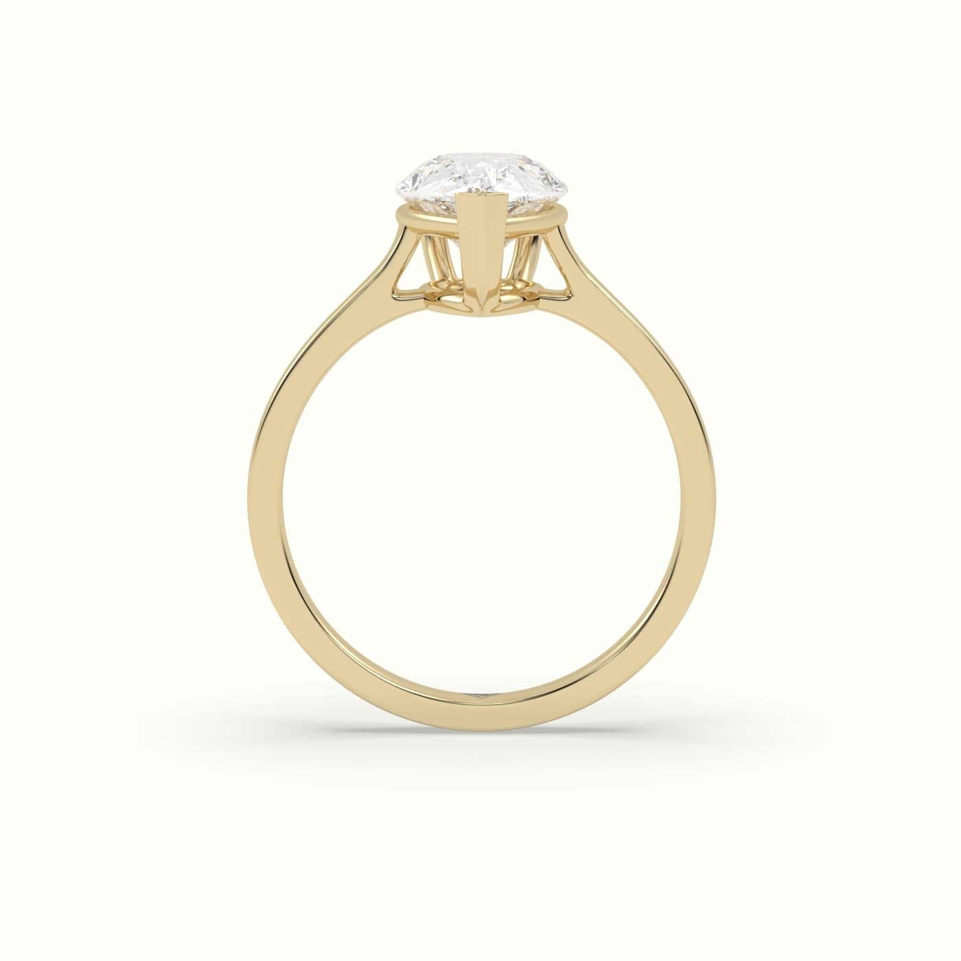 18 Karat YELLOW GOLD Pear-Shaped Diamond Solitaire Ring