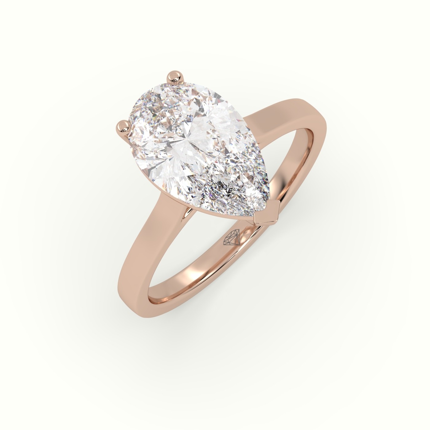 18 Karat WHITE GOLD Pear-Shaped Diamond Solitaire Ring