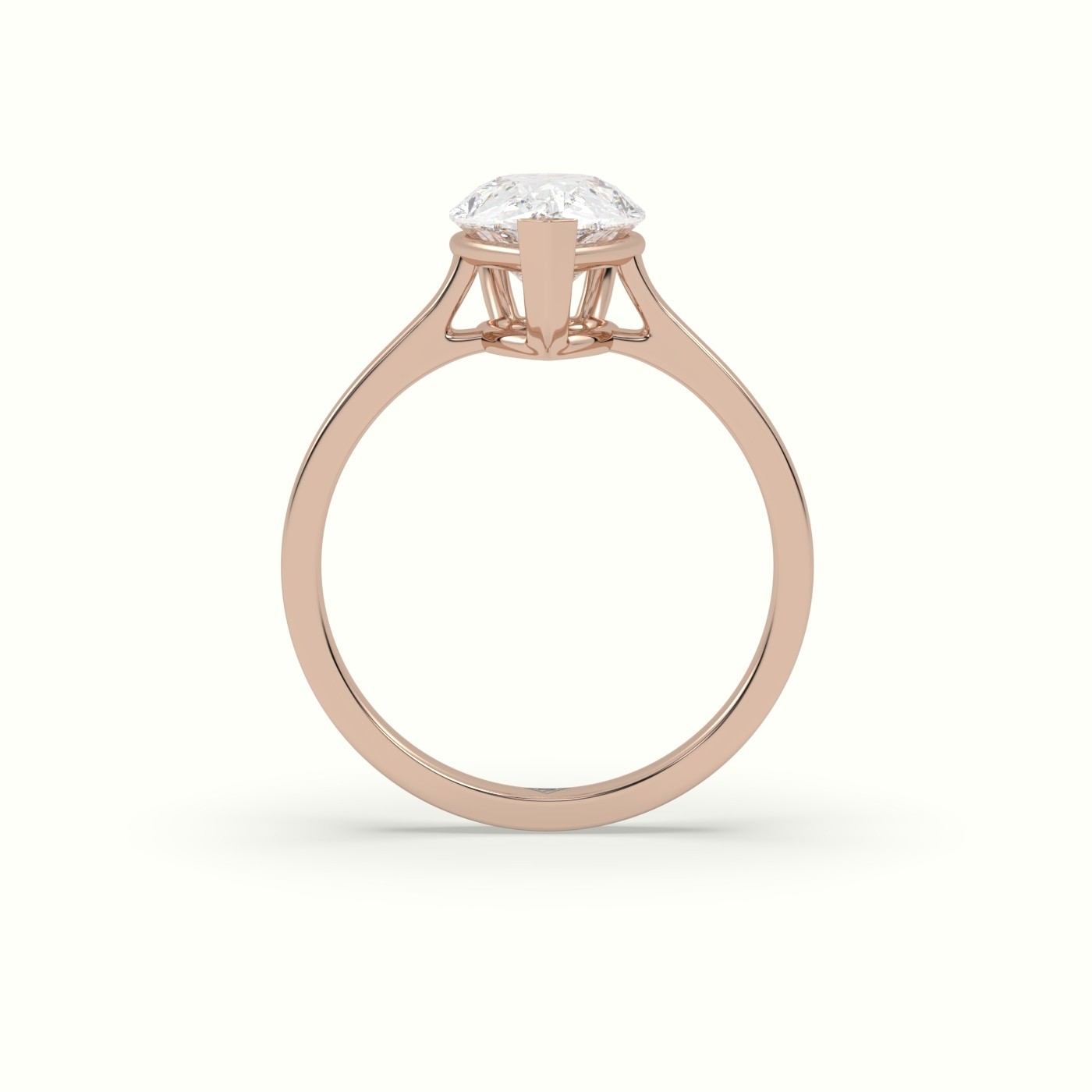 18 Karat WHITE GOLD Pear-Shaped Diamond Solitaire Ring