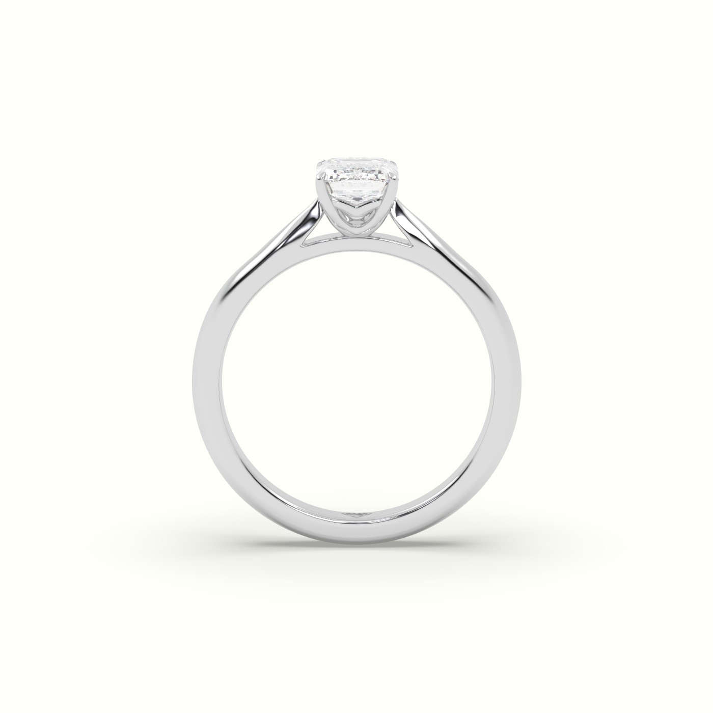 PLATINUM EMERALD DIAMOND CUT 4 PRONGS SOLITAIRE DESIGNER ENGAGEMENT RING