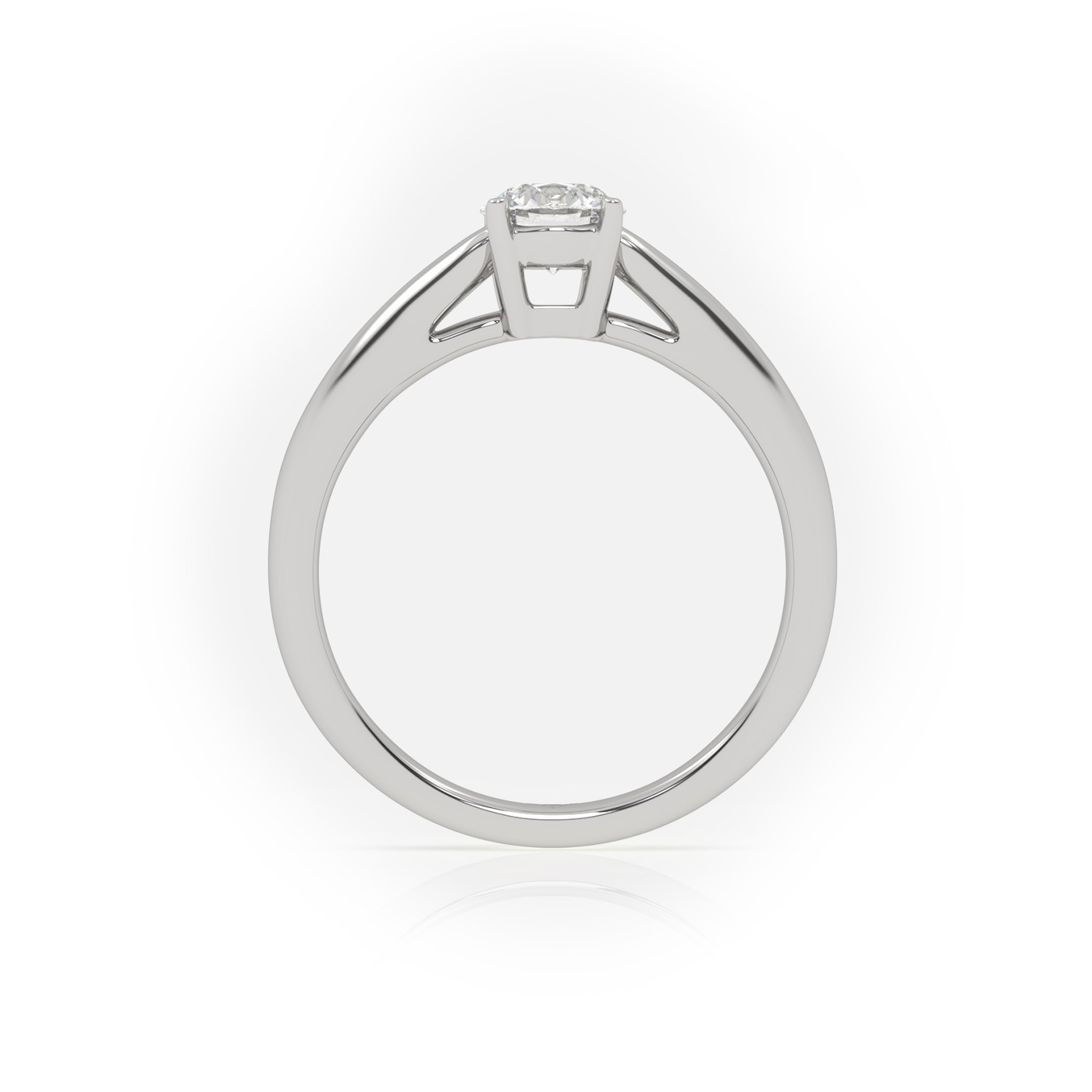 PLATINUM Round Cut Diamond Solitaire Ring
