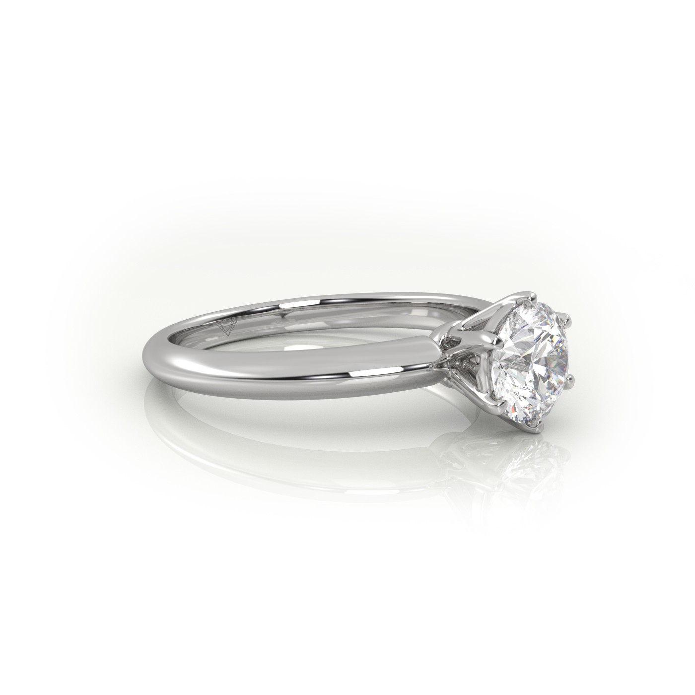 PLATINUM ROUND CUT 6 PRONGS SOLITAIRE ENGAGEMENT RING