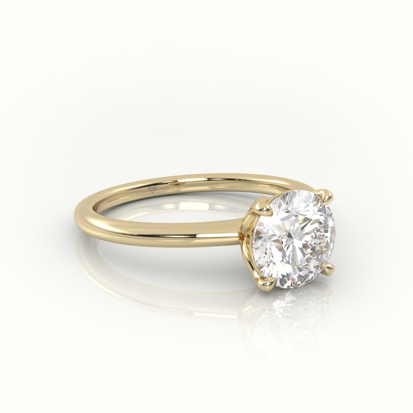 PLATINUM Gold Round Diamond Classic Solitaire Engagement Ring