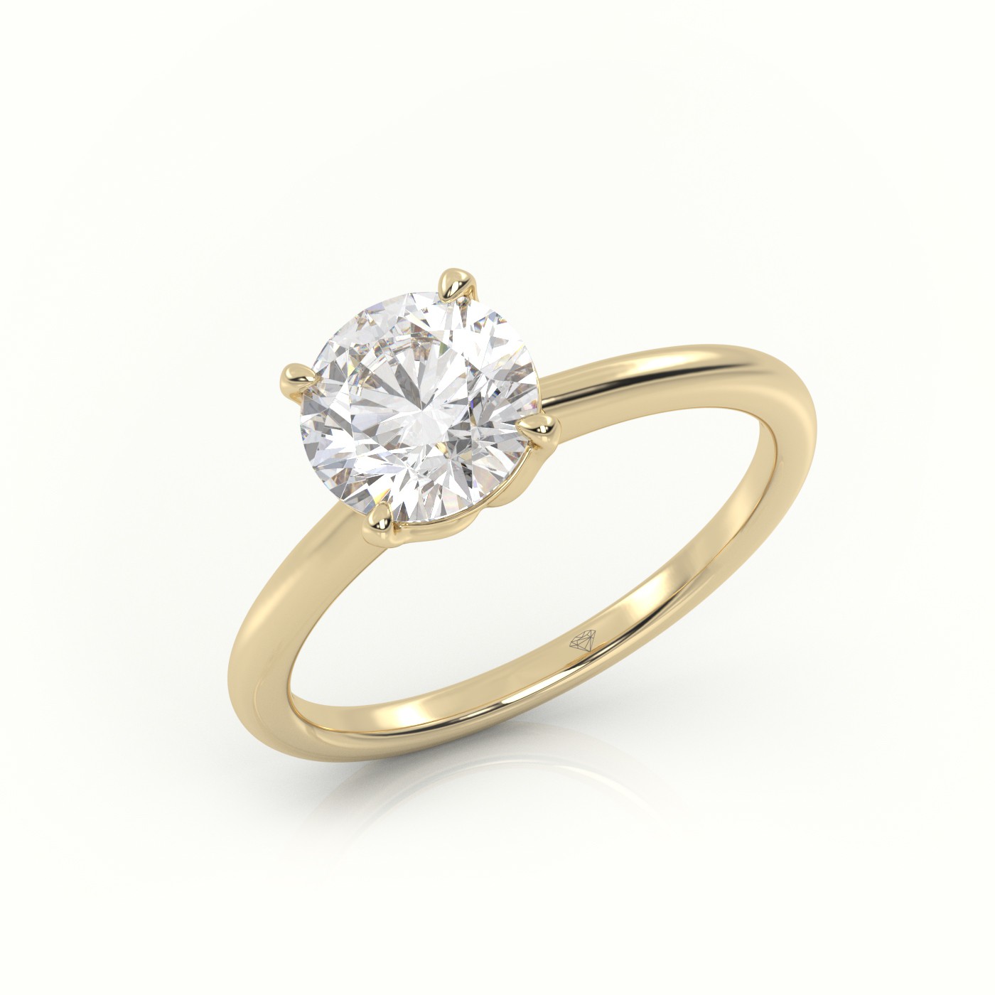PLATINUM Gold Round Diamond Classic Solitaire Engagement Ring