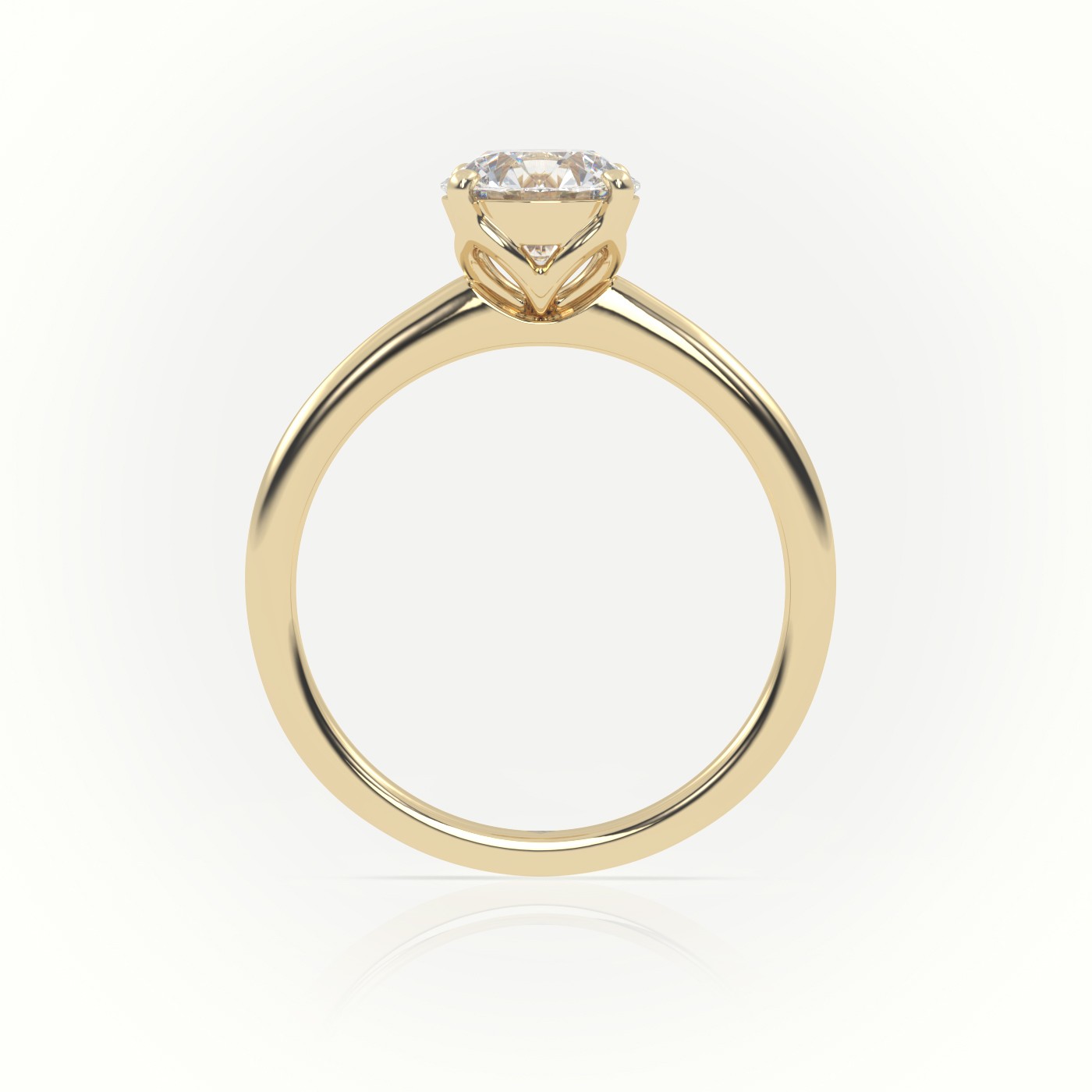 PLATINUM Gold Round Diamond Classic Solitaire Engagement Ring