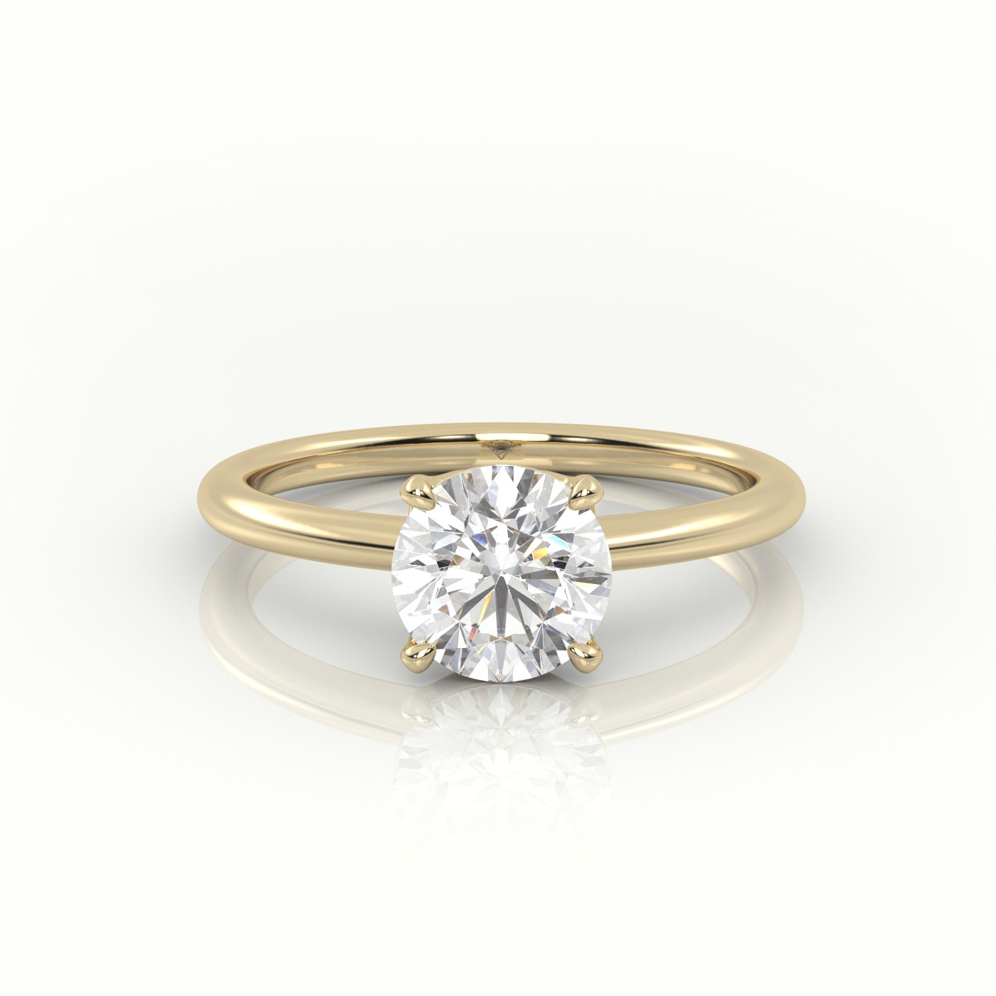PLATINUM Gold Round Diamond Classic Solitaire Engagement Ring