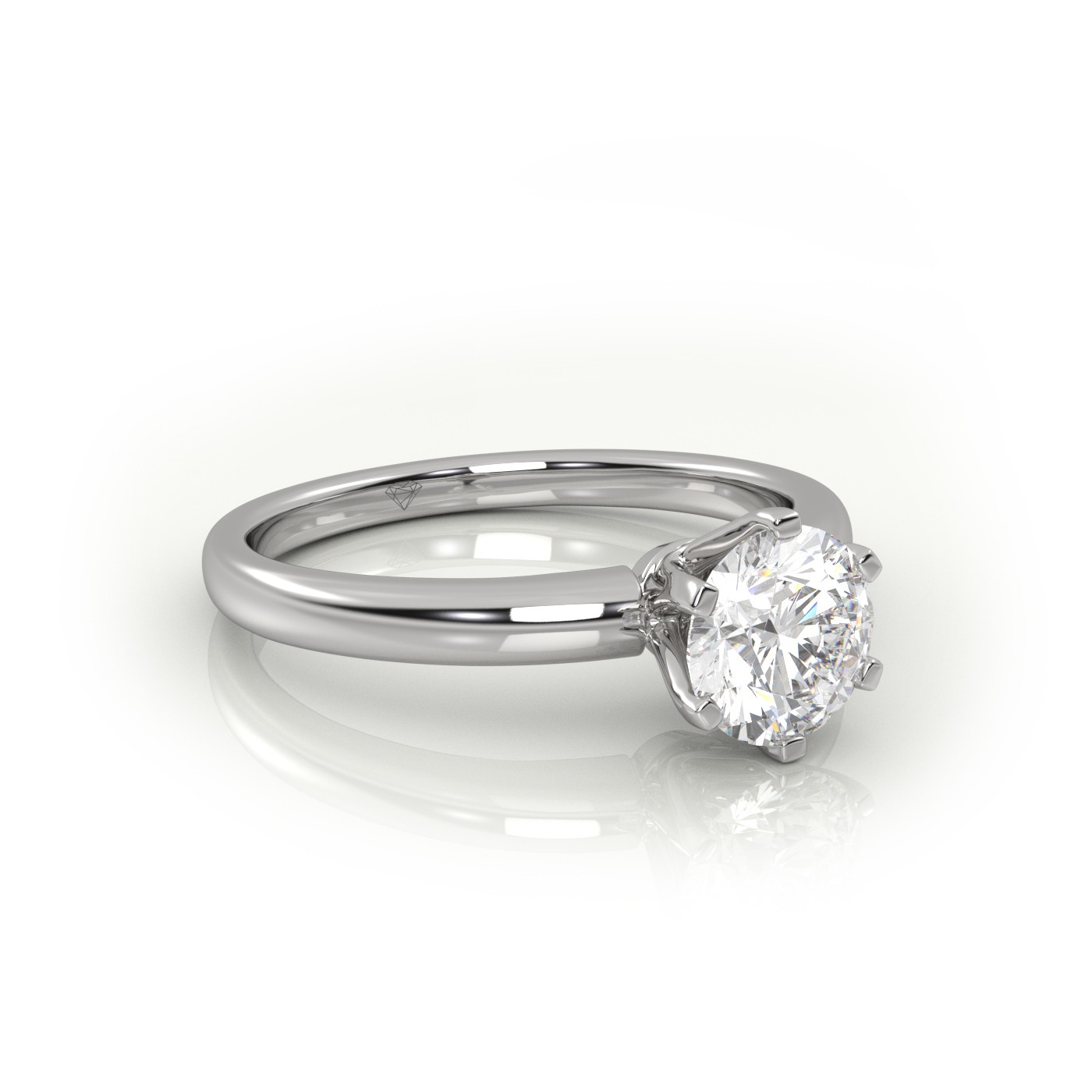 PLATINUM Round Diamond Solitaire Engagement Ring