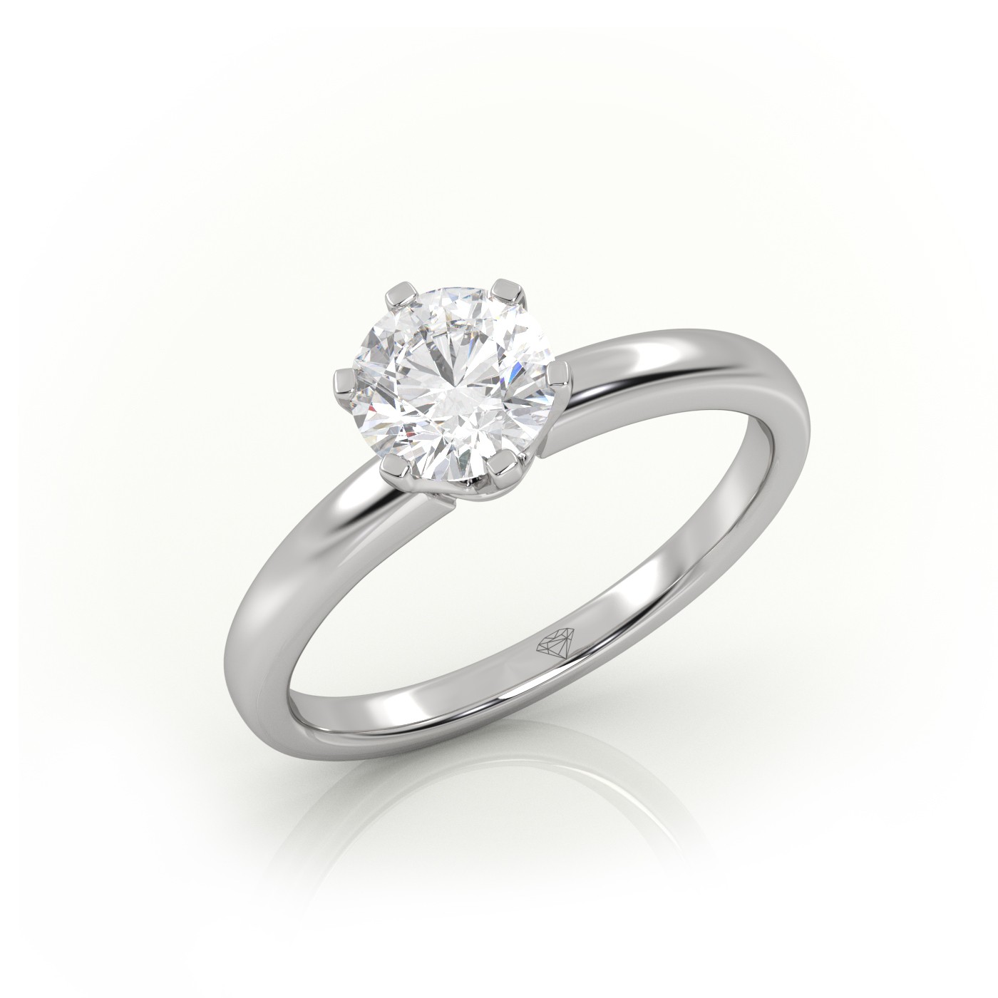 PLATINUM Round Diamond Solitaire Engagement Ring