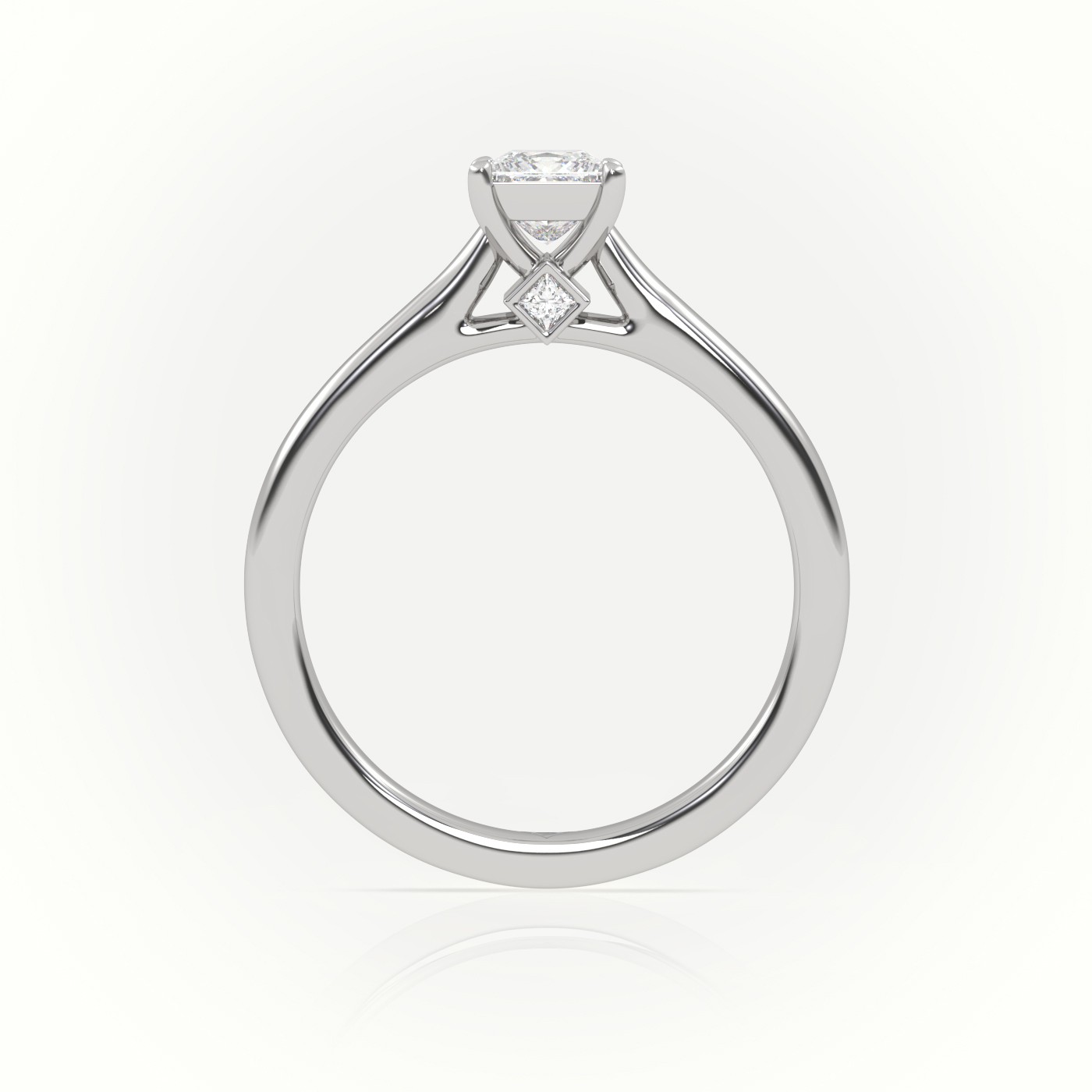 PLATINUM Princess Cut Diamond Solitaire Engagement Ring