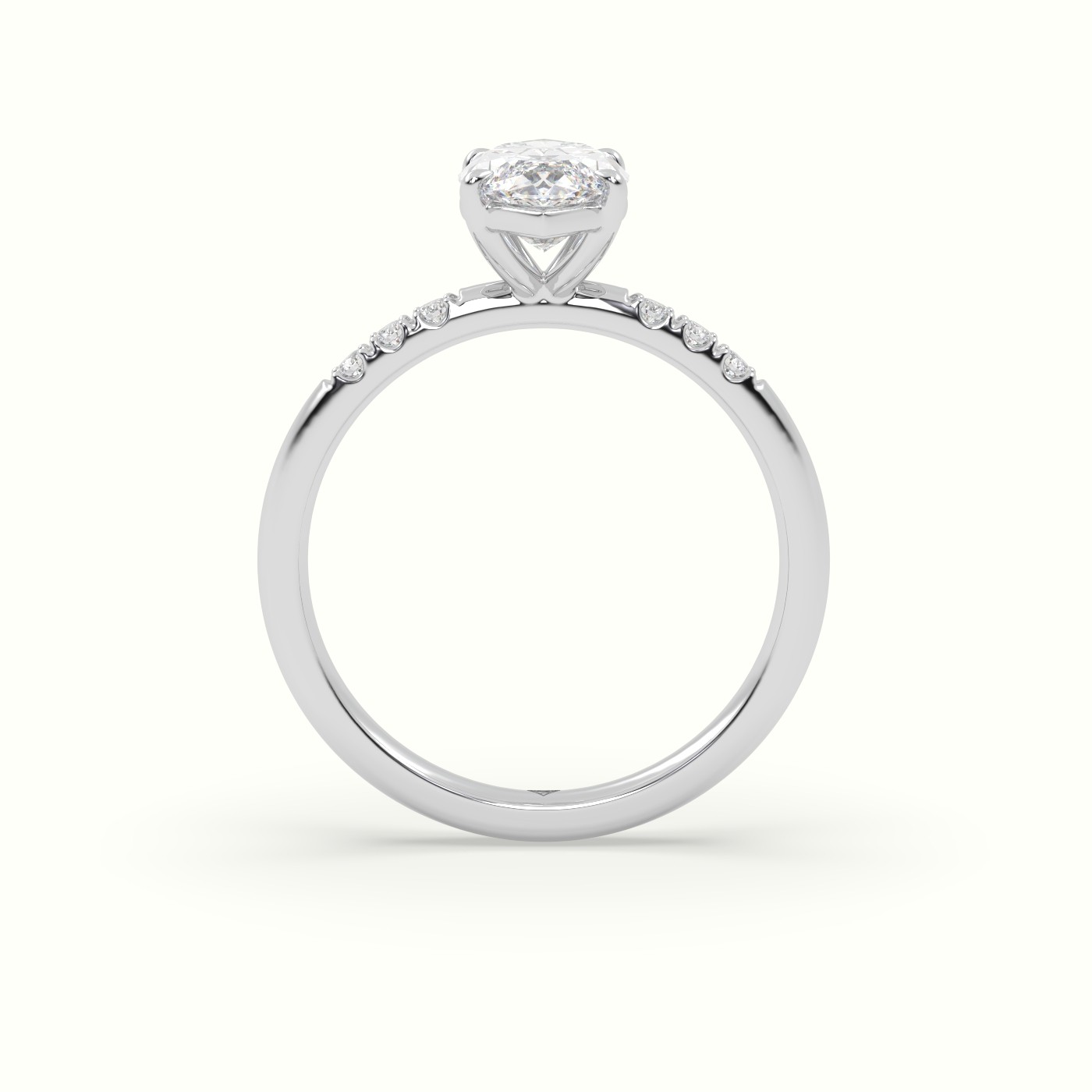 18K White Gold Marquise Cut Diamond Pave Engagement Ring