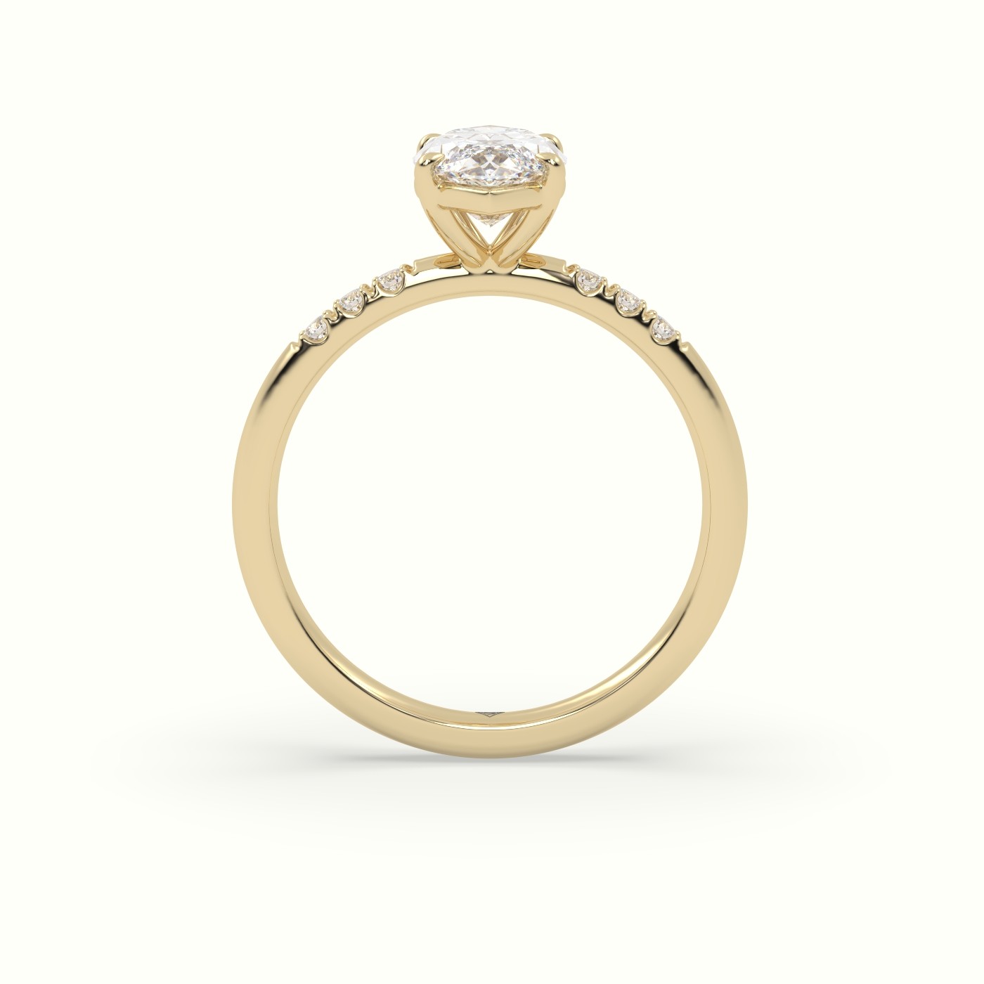 18K Yellow Gold Marquise Cut Diamond Pave Engagement Ring